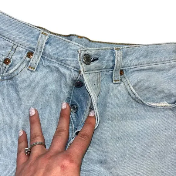 Levi’s Distressed Cut Off Cotton Denim Shorts Women's 28 Western Cowgirl Summer - Picture 5 of 14